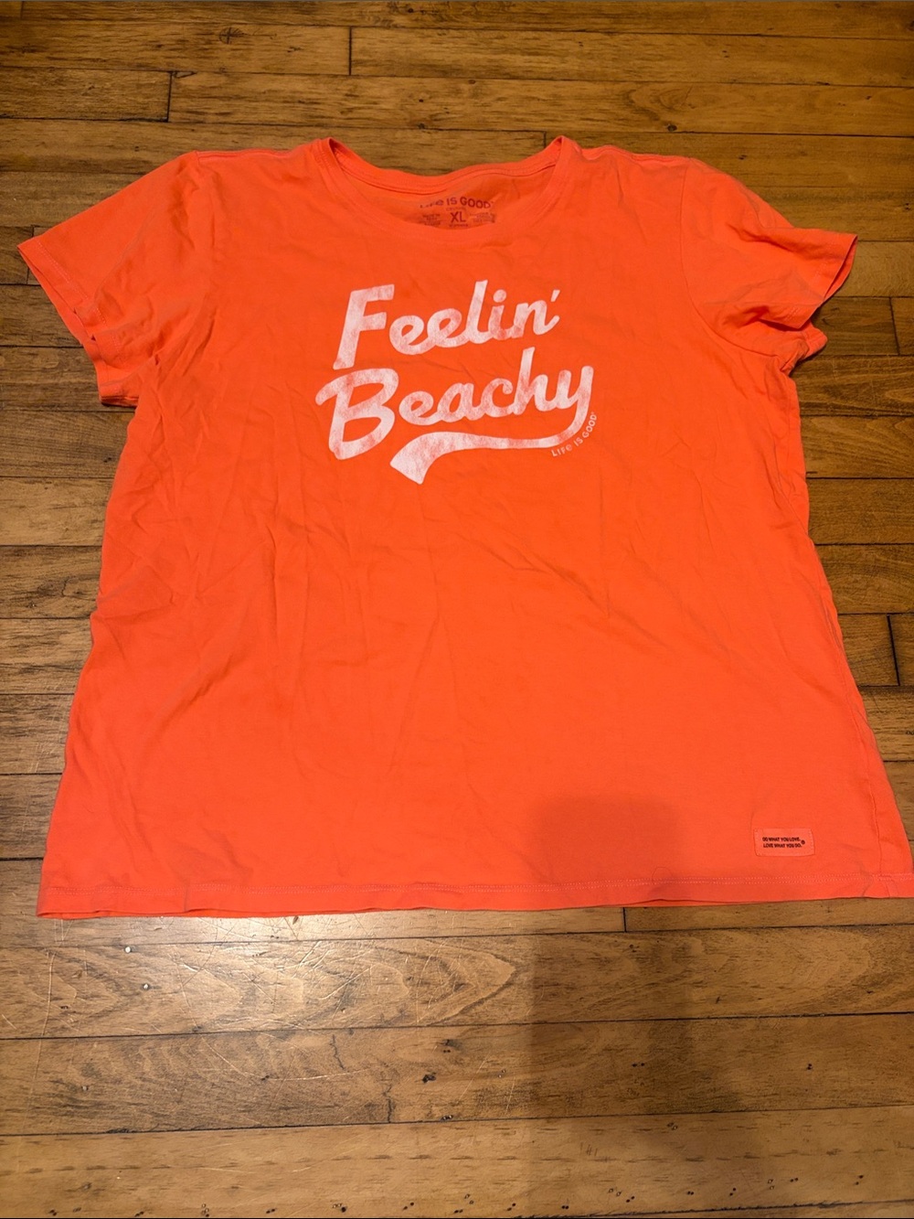 Feelin' Beachy Muted Neon Orange Women's Graphic Life Is Good Tee